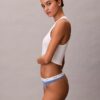 Thong em malha elástica de algodão Thong em malha elástica de algodão