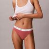 Thong em malha elástica de algodão