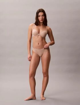 Thong em microfibra elástica com renda