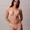 Thong em microfibra elástica com renda Thong em microfibra elástica com renda