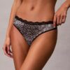 Thong em microfibra elástica com renda Thong em microfibra elástica com renda