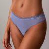 Thong em microfibra elástica com renda