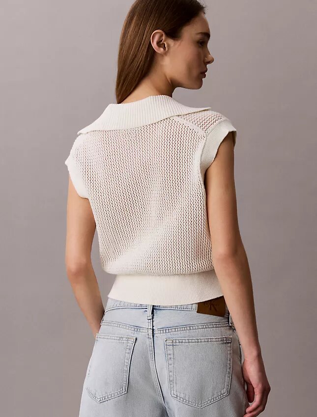 Top curto em croché com Monogram Top curto em croché com Monogram