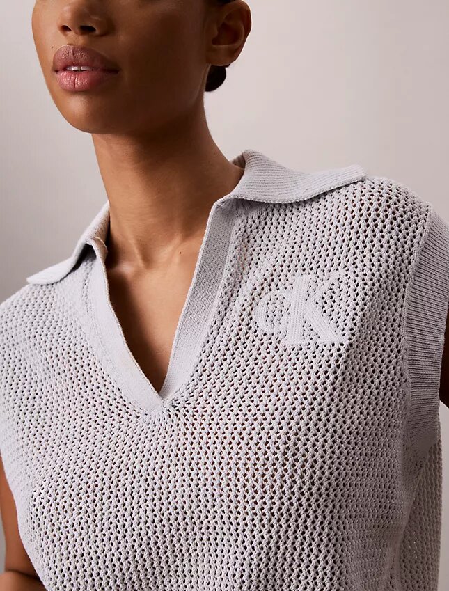 Top curto em croché com Monogram Top curto em croché com Monogram