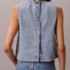 Top curto em Denim Top curto em Denim