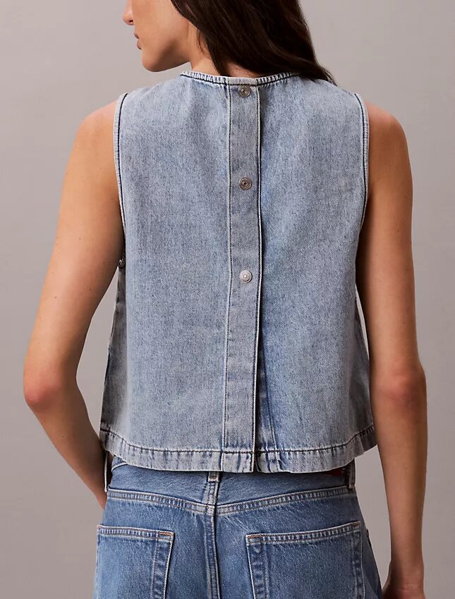 Top curto em Denim Top curto em Denim