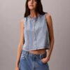 Top curto em Denim Top curto em Denim