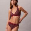 Top de Bikini triangular com costas em V e logótipo moderno