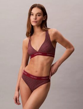 Top de Bikini triangular com costas em V e logótipo moderno