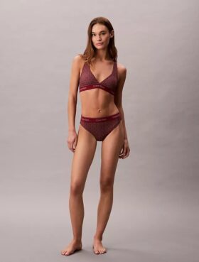Top de Bikini triangular com costas em V e logótipo moderno