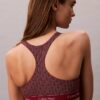 Top de Bikini triangular com costas em V e logótipo moderno