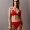 Top de bikini triangular com logótipo moderno Top de bikini triangular com logótipo moderno