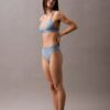 Top de bikini triangular com logótipo moderno Top de bikini triangular com logótipo moderno