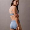 Top de bikini triangular com logótipo moderno Top de bikini triangular com logótipo moderno
