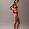 Top de bikini triangular com logótipo moderno Top de bikini triangular com logótipo moderno