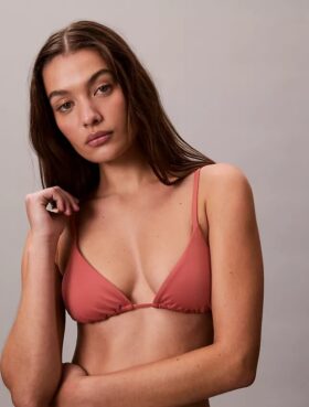 Top de biquíni triangular liso