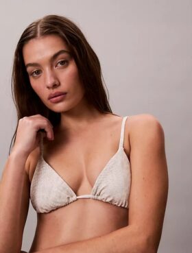 Top de biquíni triangular liso