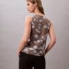 Top sem mangas em chiffon estampado Top sem mangas em chiffon estampado