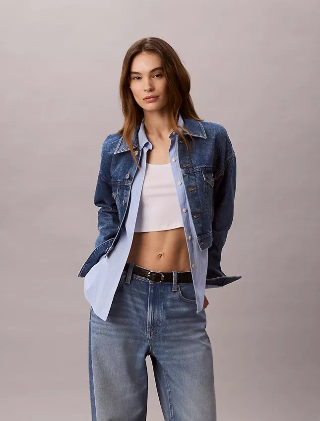 Trucker Jacket de ganga curto Trucker Jacket de ganga curto