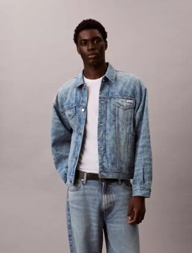 Trucker Jacket em Denim dos anos 90 com Monogram em toda a peça