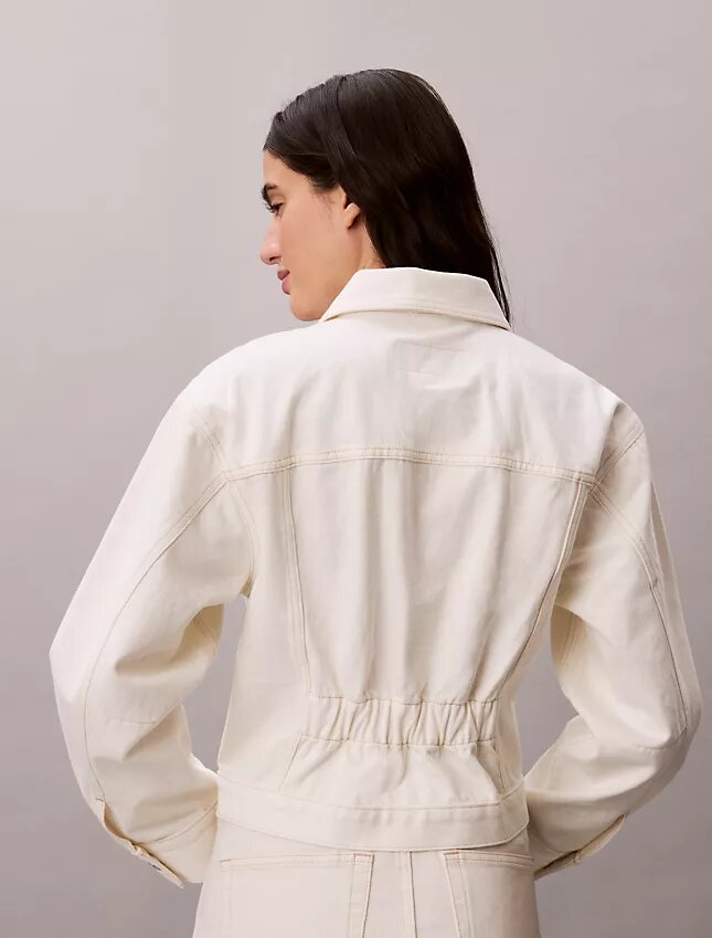 Trucker Jacket em ganga com cintura ajustada Trucker Jacket em ganga com cintura ajustada