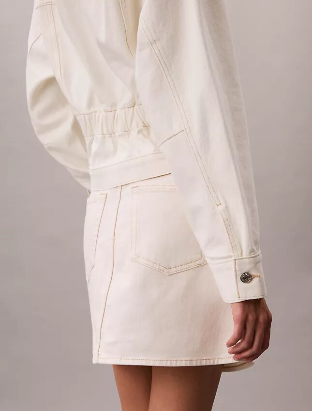 Trucker Jacket em ganga com cintura ajustada Trucker Jacket em ganga com cintura ajustada