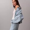 Trucker Jacket em ganga descontraído