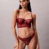Unlined Balconette bra in floral lace, black CK Black Unlined Balconette bra in floral lace, black CK Black