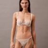 Unlined Balconette bra in floral lace, black CK Black Unlined Balconette bra in floral lace, black CK Black