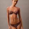 Unlined Balconette bra in floral lace, black CK Black Unlined Balconette bra in floral lace, black CK Black