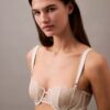 Unlined Balconette bra in floral lace, black CK Black Unlined Balconette bra in floral lace, black CK Black