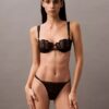 Unlined Balconette bra in floral lace, black CK Black Unlined Balconette bra in floral lace, black CK Black
