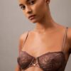 Unlined Balconette bra in floral lace, black CK Black Unlined Balconette bra in floral lace, black CK Black