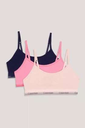 Unlined Bralette 3-Pack with Strap with Logo