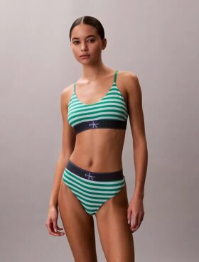 Unlined Bralette em microfibra elástica com Monogram gráfico