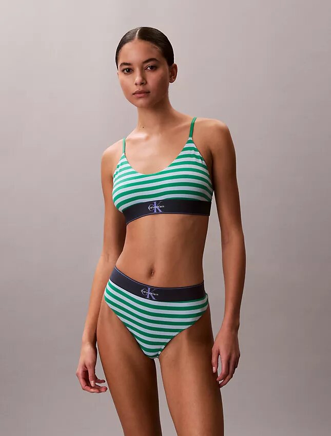 Unlined Bralette em microfibra elástica com Monogram gráfico Unlined Bralette em microfibra elástica com Monogram gráfico