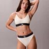 Unlined Bralette em microfibra elástica com Monogram gráfico Unlined Bralette em microfibra elástica com Monogram gráfico