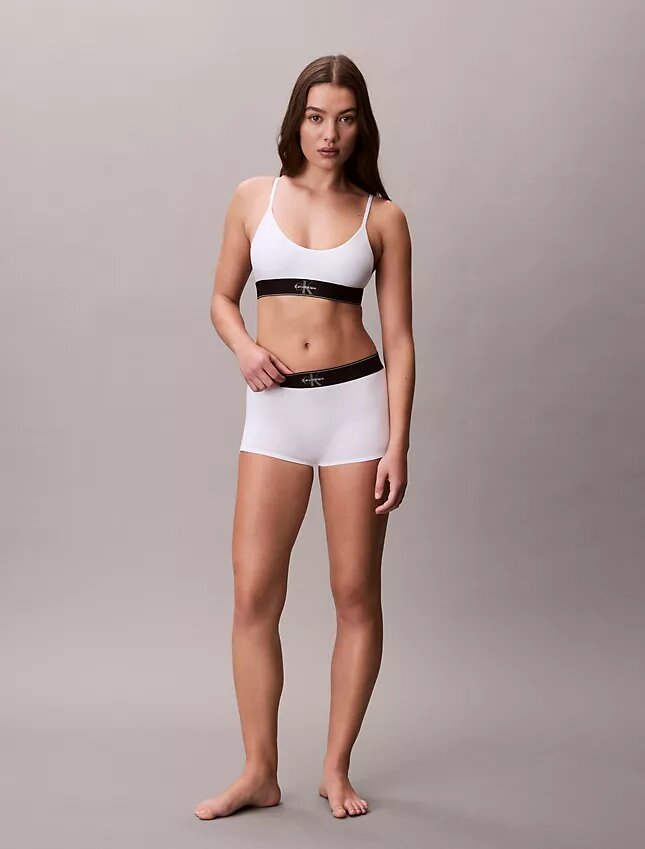 Unlined Bralette em microfibra elástica com Monogram gráfico Unlined Bralette em microfibra elástica com Monogram gráfico