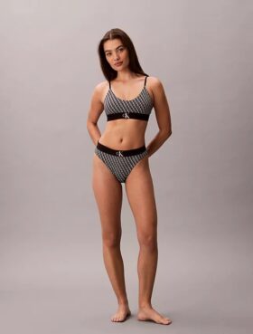 Unlined Bralette em microfibra elástica com Monogram gráfico