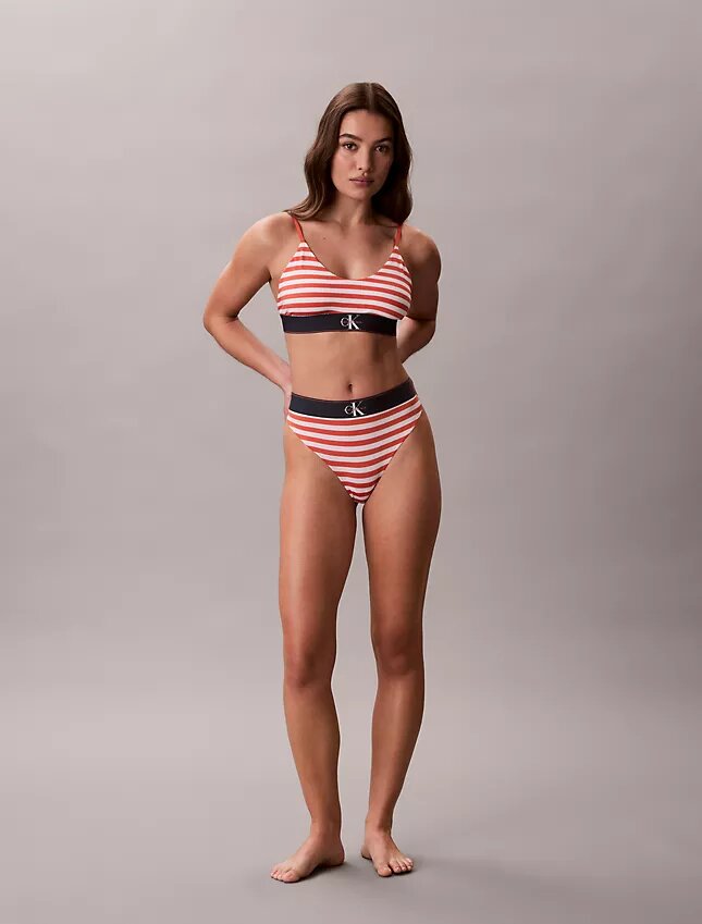 Unlined Bralette em microfibra elástica com Monogram gráfico Unlined Bralette em microfibra elástica com Monogram gráfico