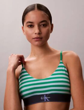 Unlined Bralette em microfibra elástica com Monogram gráfico