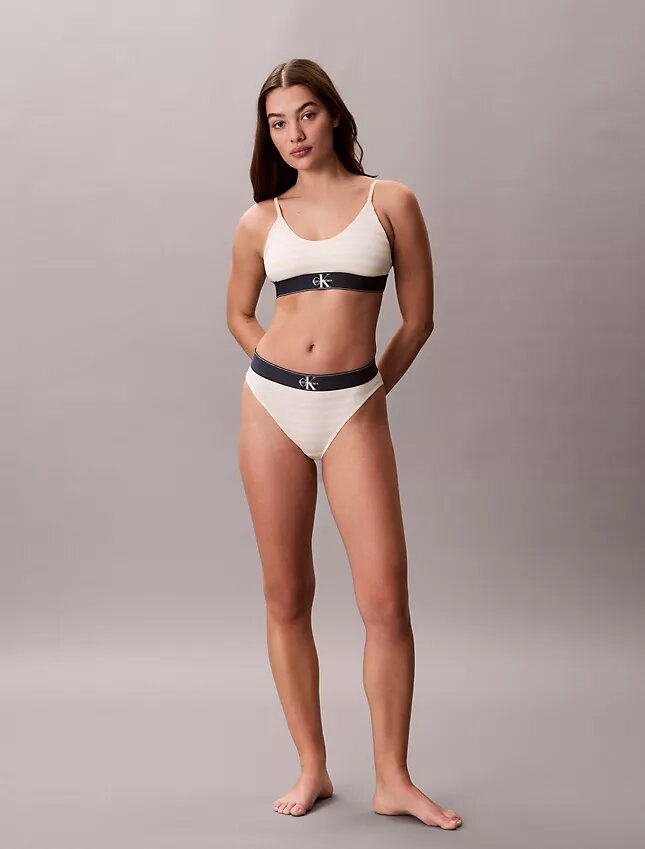 Unlined Bralette em microfibra elástica com Monogram gráfico Unlined Bralette em microfibra elástica com Monogram gráfico