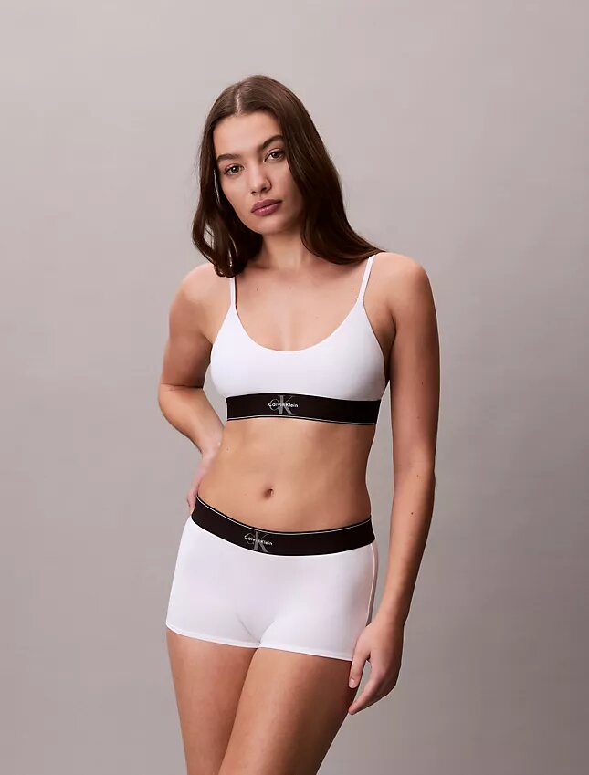 Unlined Bralette em microfibra elástica com Monogram gráfico Unlined Bralette em microfibra elástica com Monogram gráfico