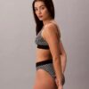 Unlined Bralette em microfibra elástica com Monogram gráfico Unlined Bralette em microfibra elástica com Monogram gráfico