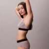 Unlined Bralette em microfibra elástica com Monogram gráfico Unlined Bralette em microfibra elástica com Monogram gráfico