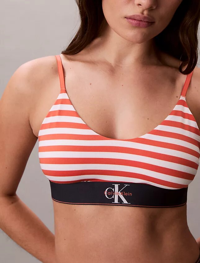 Unlined Bralette em microfibra elástica com Monogram gráfico Unlined Bralette em microfibra elástica com Monogram gráfico