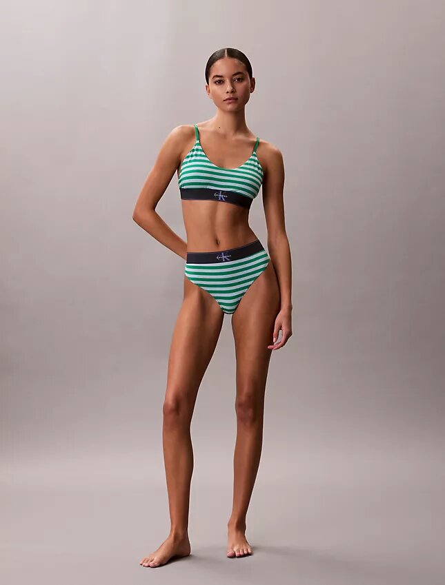Unlined Bralette em microfibra elástica com Monogram gráfico Unlined Bralette em microfibra elástica com Monogram gráfico