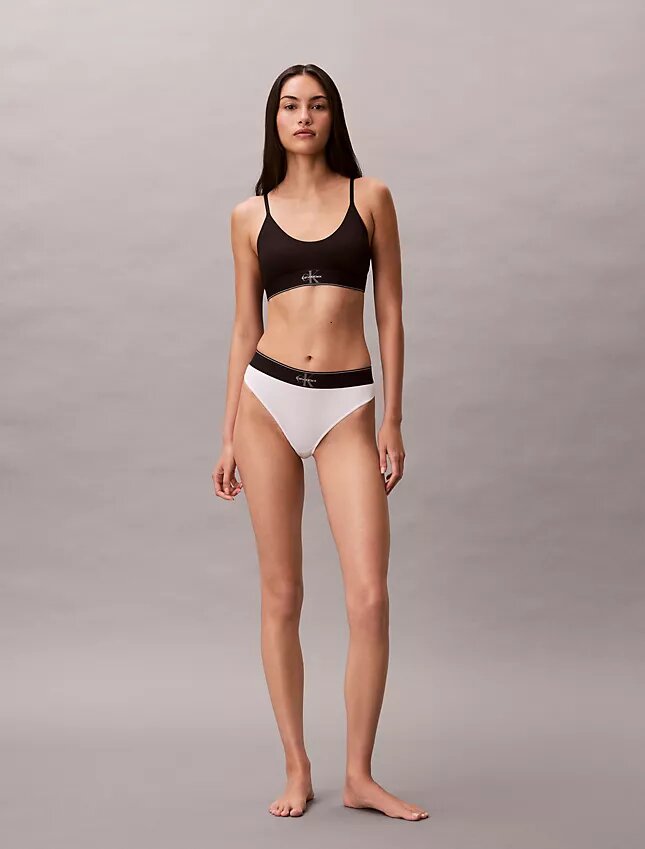 Unlined Bralette em microfibra elástica com Monogram gráfico Unlined Bralette em microfibra elástica com Monogram gráfico