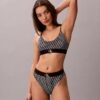 Unlined Bralette em microfibra elástica com Monogram gráfico Unlined Bralette em microfibra elástica com Monogram gráfico