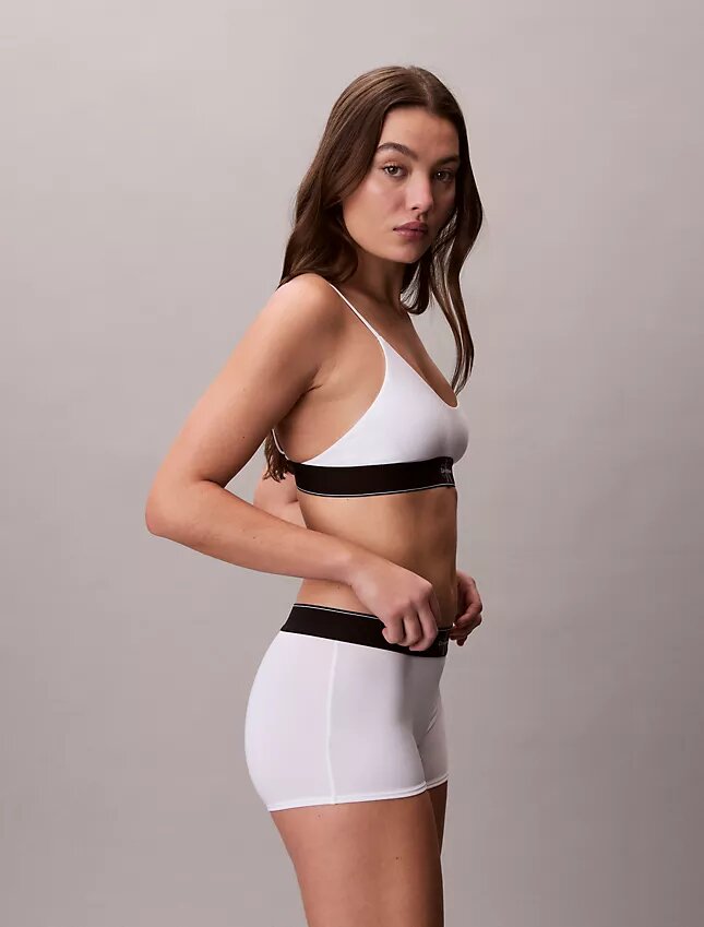 Unlined Bralette em microfibra elástica com Monogram gráfico Unlined Bralette em microfibra elástica com Monogram gráfico